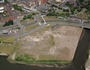 Aerial view of the retail site at Glasgow Harbour adjacent the River Kelvin