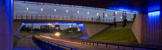 Expressway at Glasgow Harbour at night