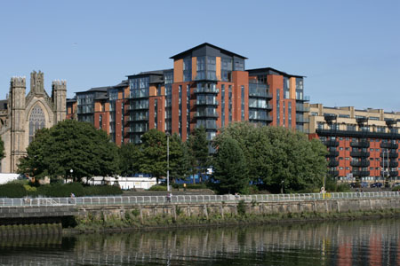 Metropole apartments on the north bank of the Clyde