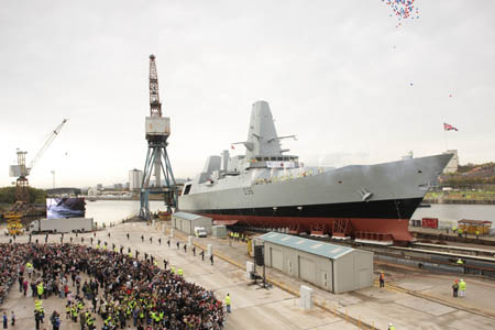 HMS Defender is launched from Govan
