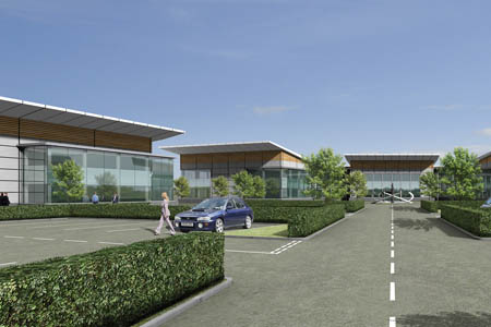 Artist's impression of offices at Lomondgate Business Park, image supplied by CGI Media