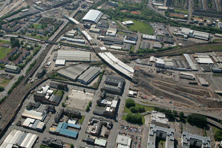 Aerial view of the Tradeston section