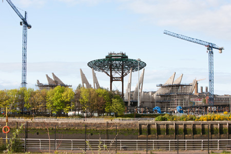 The SSE Hydro roof is lowered into place