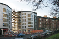1967 Dumbarton Road, modern and traditional tenement flats